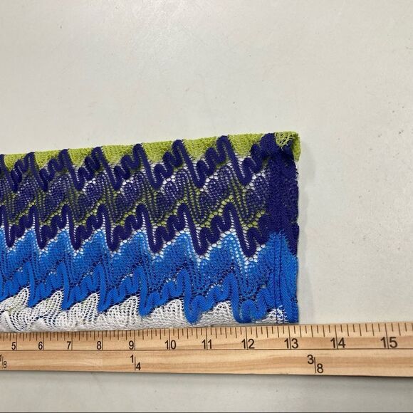 RUBY RD. Women’s Asymmetrical Shrug Cardigan Size Small Green Blue and White - Picture 5 of 8